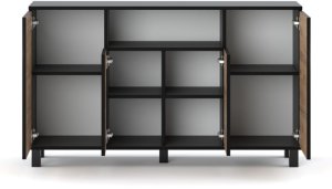 Komoda Loft 140cm Bruno Szafka Rtv Młodzieżowa Do Salonu Szara Dąb Wotan 2