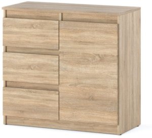 Komoda Drewniana Agnes 3 Szuflady Do Salonu Młodzieżowa 80cm Dąb Sonoma 2