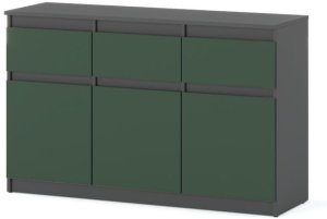 Komoda 120cm 3 Szuflady Oleksa Nowoczesna Szafka Szara Butelkowa Zieleń 2