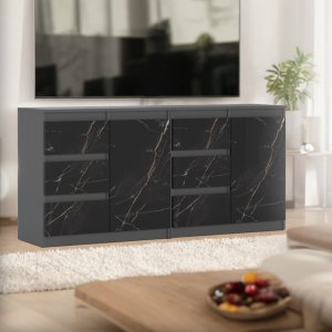 Hurtownia-Mebli Komoda Nowoczesna 160cm Szuflady Zestaw Salon Sypialnia Szary San Sebastian 2