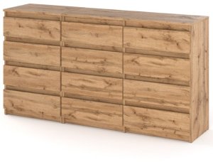 Komoda 14 Szuflad Pojemna Szafka Salon Sypialnia Rtv 180cm Biały Dąb Wotan 2
