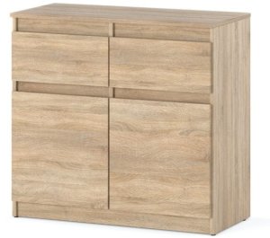 Komoda Drewniana Szafka Rtv Do Salonu 80cm 2 Szuflady Szafka Dąb Sonoma 2