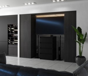 Komoda 4 Szuflady Hugo 60cm Nowoczesna Szafka Rtv Czarna Do Salonu Sypialni 2