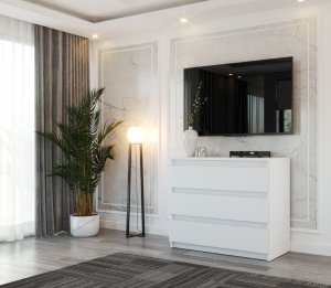 komoda młodzieżowa 3 szuflady 80cm hugo szafka do salonu sypialnia biała 2