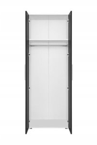 Szafa Garderoba Jola 70cm Sypialnia Nowoczesna Biurowa Biała Szary Połysk 2