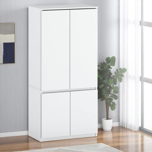 Szafa Biała Garderoba Do Sypialni Przedpokoju 80cm Z Półkami I Drążkiem 2