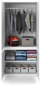 Szafa Biała Garderoba Do Sypialni Przedpokoju 80cm Z Półkami I Drążkiem 3