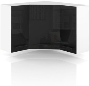 Szafka Kuchenna Stojąca Z Blatem Narożna 90x90cm Spremium Czarny Połysk 2