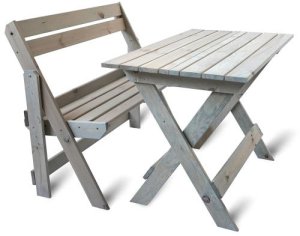 Stół I Krzesła Ogrodowe Ławka Drewniana Zestaw Na Grilla 105cm Jasny Siwy 2
