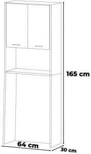 Szafka Łazienkowa Stojąca Nad Pralkę Nowoczesna Uniwersalna Regał Biały Mat 2