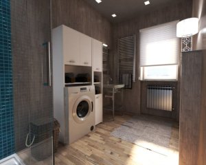 Zestaw Łazienkowy Hugo Szafka Stojąca Nad Pralkę Nowoczesny Słupek Biały 2