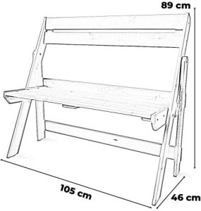 Ławka Ogrodowa Z Oparciem Drewniana Nowoczesna 105cm Sosna Biała 2