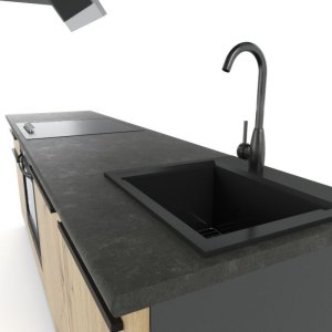 Meble Kuchenne Szare Z Drewnem Agata 2.2m Nowoczesne Kuchnia Modułowa 3