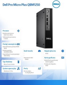Komputer Dell Delll Pro Micro Plus QBM1250 Intel Core Ultra 7 265 16 GB 512 GB SSD Windows 11 Pro 5