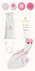 LUMINEO Professional Line Szczoteczka do twarzy Brush Pro różowa + Żel oczyszczajacy Lumineo do skóry wrażliwej 100 ml 12