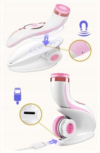 LUMINEO Professional Line Szczoteczka do twarzy Brush Pro różowa + Żel oczyszczajacy Lumineo do skóry wrażliwej 100 ml 6