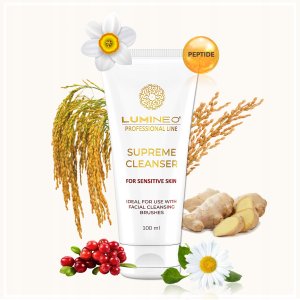 LUMINEO Professional Line Szczoteczka do twarzy Brush Pro różowa + Żel oczyszczajacy Lumineo do skóry wrażliwej 100 ml 8