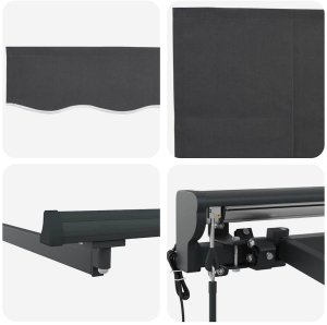 vidaXL Markiza zwijana Antracyt 300 x 250 cm Tkanina 10