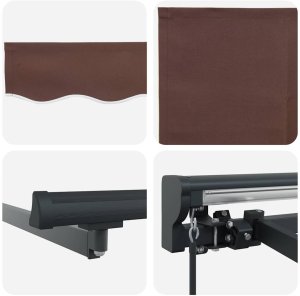 vidaXL Markiza zwijana Brązowy 300x250 cm Poliester 8