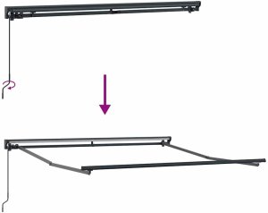 vidaXL Markiza zwijana Burgund czerwony 300x250 cm Poliester 9