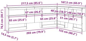 vidaXL Zagłówek do przechowywania Biały 150 cm 10