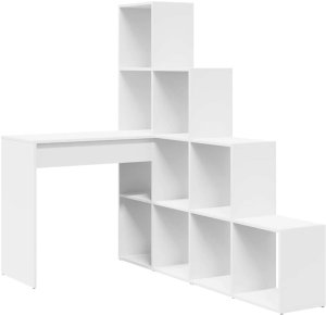 vidaXL Biurko narożne Biały Standardowe Drewno inżynieryjne i MDF 2