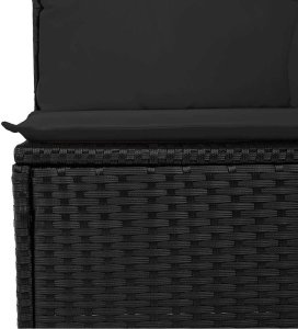 vidaXL Sofa 6 pcs Czarny 294 x 62 x 69 cm polirattan 7