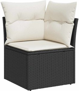 vidaXL Zestaw Sof na Ogród z poduszką 7 pcs Czarny Rattan PE 6