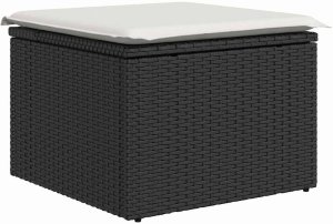 vidaXL Zestaw Sof na Ogród z poduszką 7 pcs Czarny Rattan PE 7