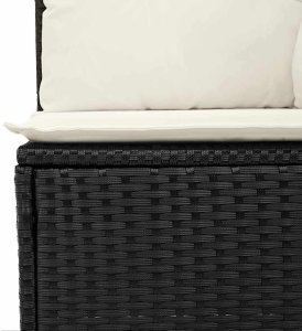 vidaXL Zestaw Sof na Ogród z poduszką 7 pcs Czarny Rattan PE 8