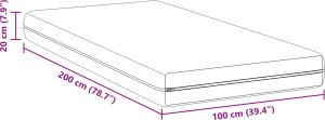 vidaXL Materace Biały 100 x 200 cm 100% materiał poliestrowy 4