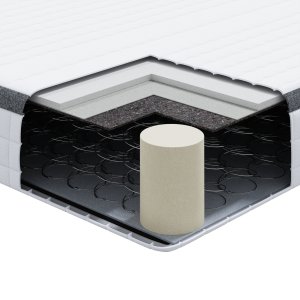 vidaXL Materace Biały, Szary 90 x 200 cm Dziane tkanina 2