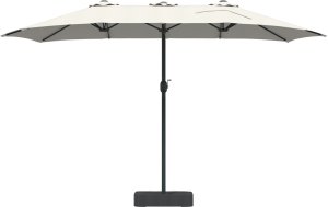 vidaXL Parasolka ogrodowa piaskowy 385 x 209 x 244 cm tkanina 3