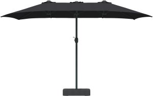 vidaXL Parasolka ogrodowa Czarny 385 x 209 x 244 cm tkanina 2