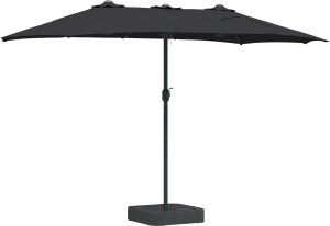 vidaXL Parasolka ogrodowa Czarny 385 x 209 x 244 cm tkanina 4