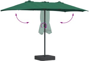 vidaXL Parasolka ogrodowa Zielony 385 x 209 x 244 cm tkanina 5