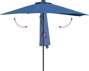 vidaXL Parasolka ogrodowa Niebieski azur 294 x 150 x 224 cm tkanina 4