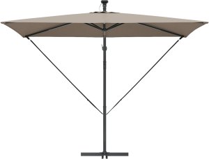vidaXL Parasol banana na wysięgniku Ciemnoszary 294 x 200 x 254 cm 3