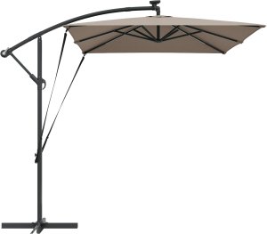 vidaXL Parasol banana na wysięgniku Ciemnoszary 294 x 200 x 254 cm 4
