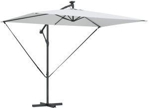 vidaXL Parasol banana na wysięgniku piaskowy 294 x 200 x 254 cm 2