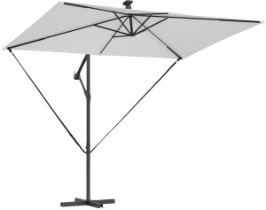 vidaXL Parasol banana na wysięgniku piaskowy 294 x 200 x 254 cm 4