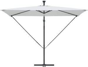 vidaXL Parasol banana na wysięgniku piaskowy 294 x 200 x 254 cm 5
