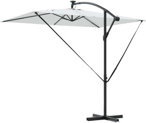 vidaXL Parasol banana na wysięgniku piaskowy 294 x 200 x 254 cm 7