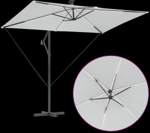 vidaXL Parasol banana na wysięgniku piaskowy 294 x 200 x 254 cm 10
