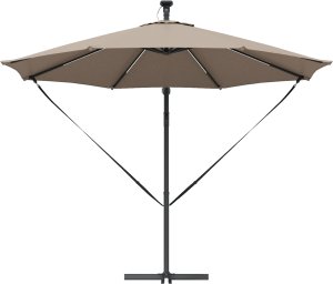 vidaXL Parasol banana na wysięgniku Ciemnoszary 294 x 294 x 248 cm 4
