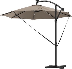 vidaXL Parasol banana na wysięgniku Ciemnoszary 294 x 294 x 248 cm 5