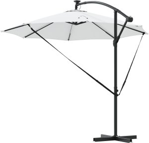 vidaXL Parasol banana na wysięgniku piaskowy 294 x 294 x 248 cm 2