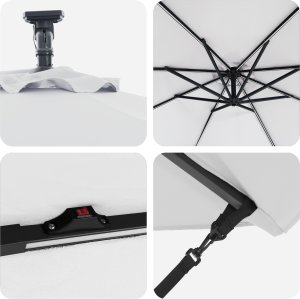vidaXL Parasol banana na wysięgniku piaskowy 294 x 294 x 248 cm 3