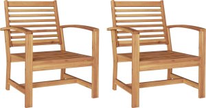 vidaXL Krzesła ogrodowe 2 pcs Brązowy 60 x 65 x 76.5 cm 2