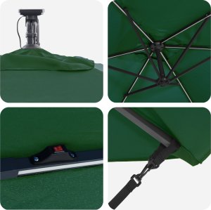 vidaXL Parasol banana na wysięgniku Zielony 294 x 200 x 254 cm 2